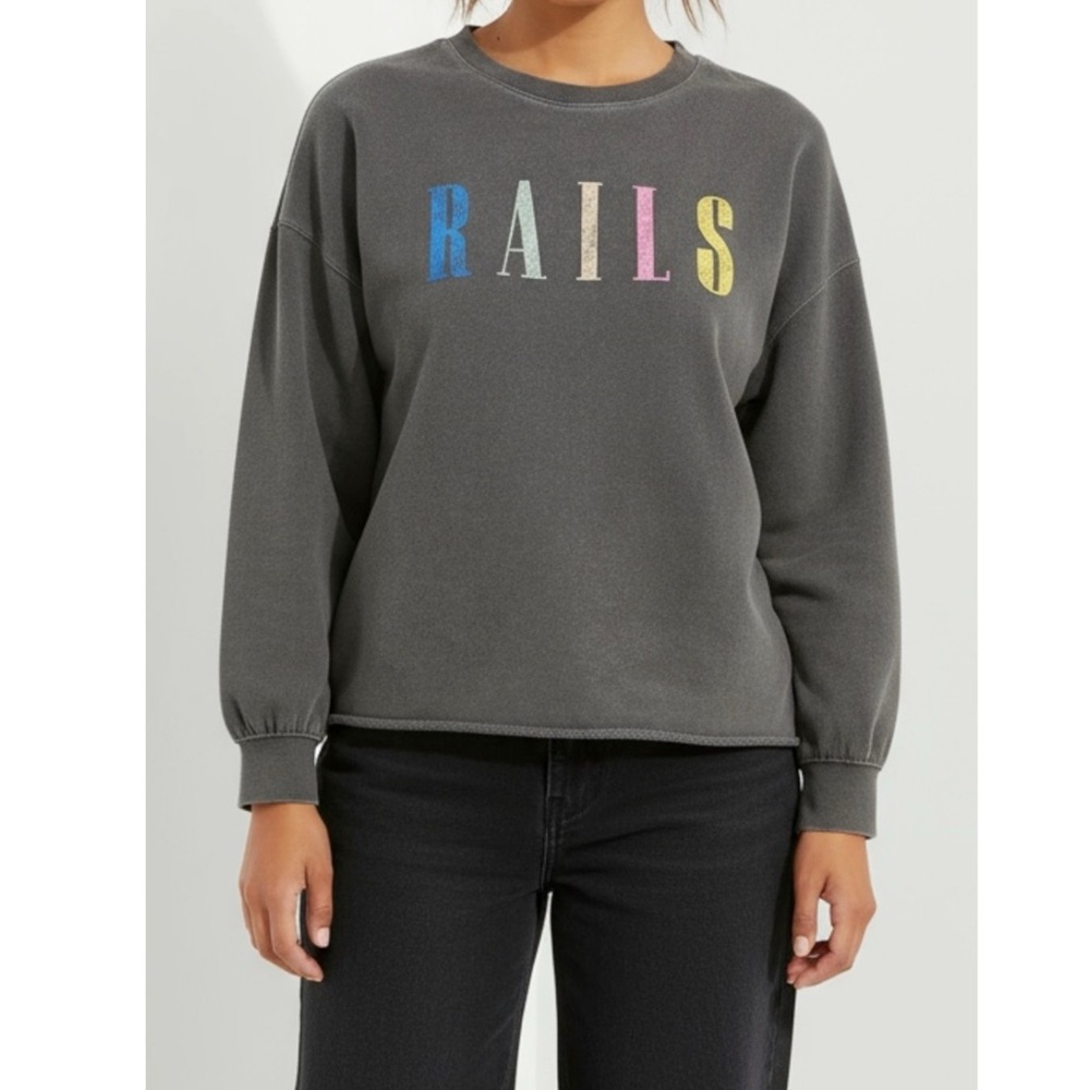RAILS Signature Sweatshirt, Vintage Black, XS